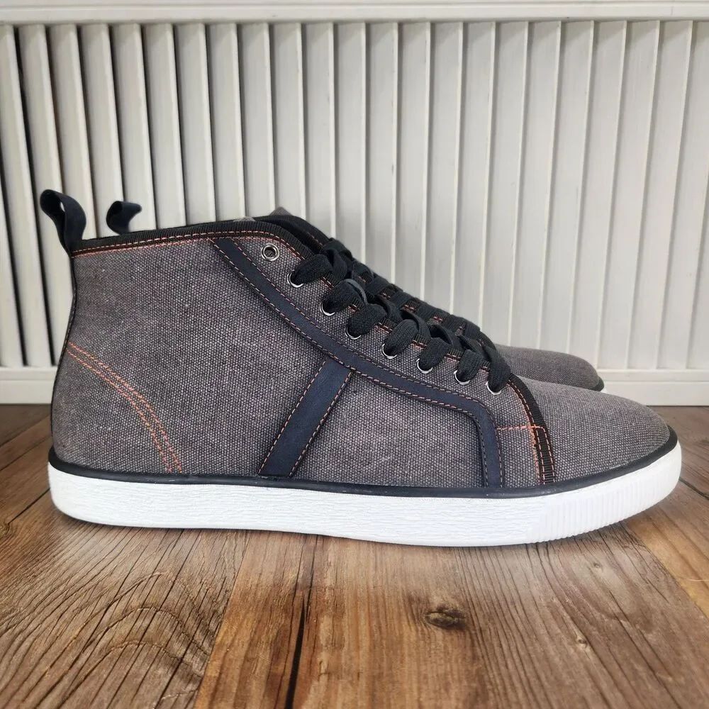 Steve MaddenโGlitch Mens Size 12 Gray Denim Lace Up Chukka Ankle Boots GLIT01M1